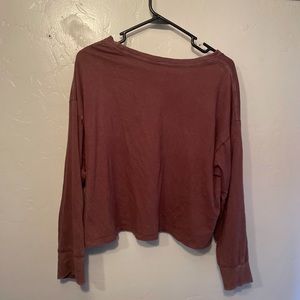 Long sleeve aerie crop top - burgundy small